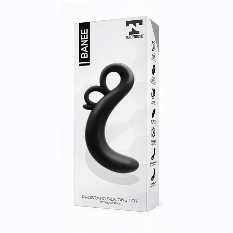 TARDENOCHE - BANEE ESTIMULADOR PROSTÁTICO DE FÁCIL EXTRACCIÓN SILICONA NEGRO