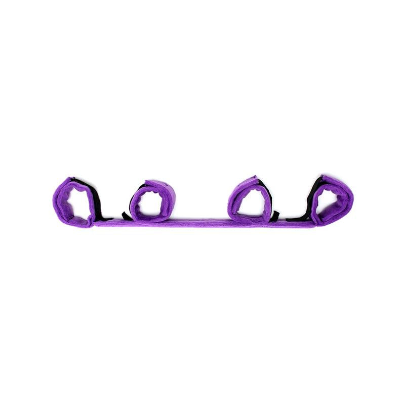 BONDAGE PLAY - BARRA SEPARADORA CON 4 ESPOSAS PURPURA