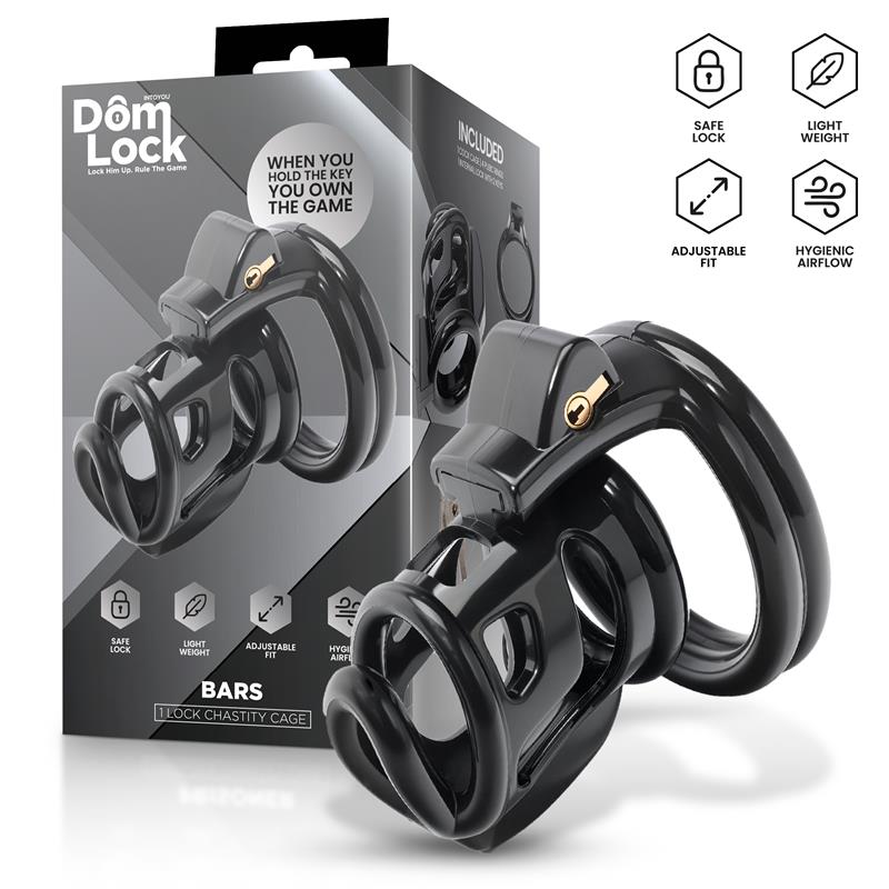 DOMLOCK - BARS JAULA PARA EL PENE CON CANDADO INTERNO