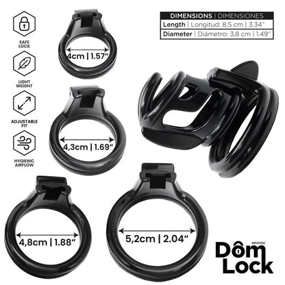 DOMLOCK - BARS JAULA PARA EL PENE CON CANDADO INTERNO