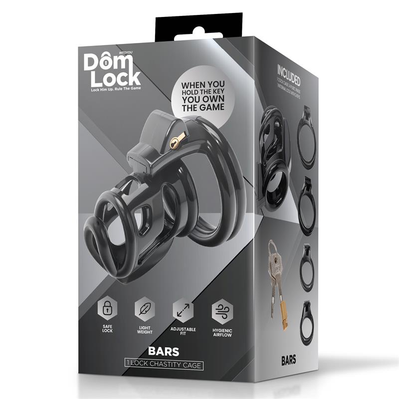 DOMLOCK - BARS JAULA PARA EL PENE CON CANDADO INTERNO