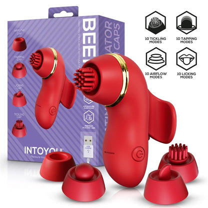 INTOYOU - BEENY ESTIMULADOR CON 4 CABEZALES, SUCCIÓN, TAPPING, TICKLING Y LICKING