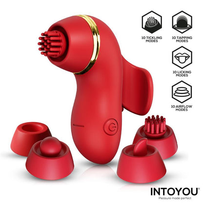 INTOYOU - BEENY ESTIMULADOR CON 4 CABEZALES, SUCCIÓN, TAPPING, TICKLING Y LICKING