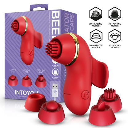 INTOYOU - BEENY ESTIMULADOR CON 4 CABEZALES, SUCCIÓN, TAPPING, TICKLING Y LICKING