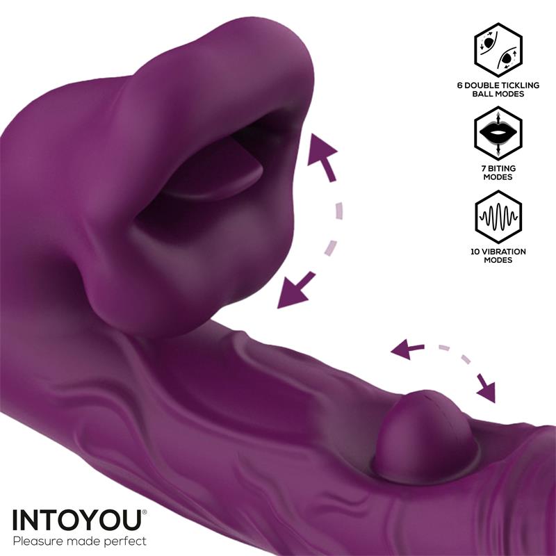 INTOYOU - BELLA VIBRADOR DOBLE BOLA COSQUILLEANTE Y MORDISQUEO 3 MOTORES