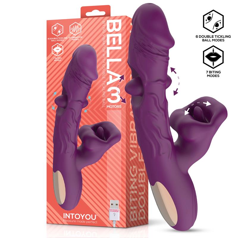 INTOYOU - BELLA VIBRADOR DOBLE BOLA COSQUILLEANTE Y MORDISQUEO 3 MOTORES