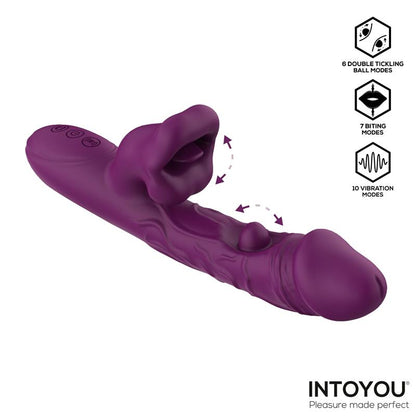 INTOYOU - BELLA VIBRADOR DOBLE BOLA COSQUILLEANTE Y MORDISQUEO 3 MOTORES