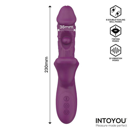 INTOYOU - BELLA VIBRADOR DOBLE BOLA COSQUILLEANTE Y MORDISQUEO 3 MOTORES
