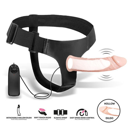 HARNESS COLLECTION LATETOBED - BEMAX ARNÉS CON DILDO HUECO DESMONTABLE, VIBRACIÓN Y CONTROL REMOTO
