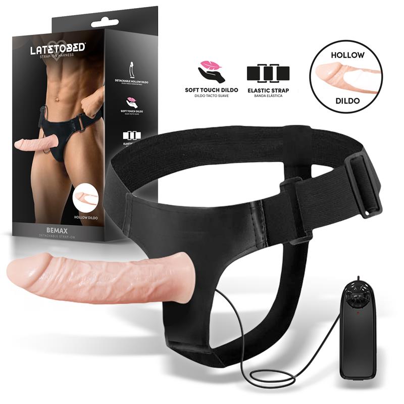 HARNESS COLLECTION LATETOBED - BEMAX ARNÉS CON DILDO HUECO DESMONTABLE, VIBRACIÓN Y CONTROL REMOTO
