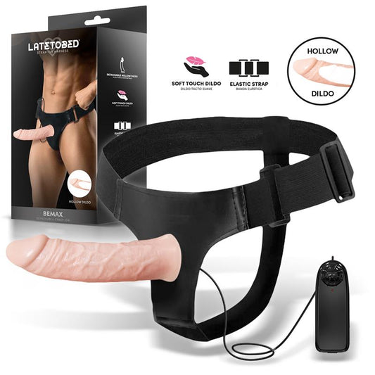 HARNESS COLLECTION LATETOBED - BEMAX ARNÉS CON DILDO HUECO DESMONTABLE, VIBRACIÓN Y CONTROL REMOTO