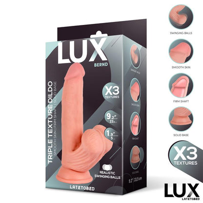 LUX - BERND DILDO TRIPLE DENSIDAD CON TESTÍCULOS OSCILANTES 9.2