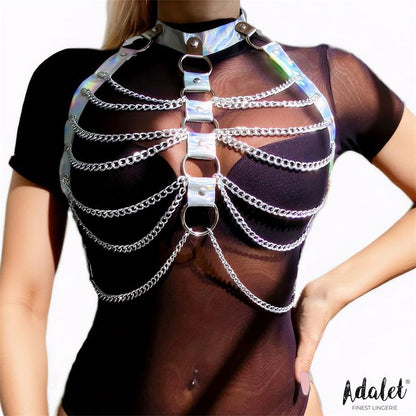 ADALET LINGERIE - BIANCA ARNÉS CUERO VEGANO CON CADENAS TALLA ÚNICA