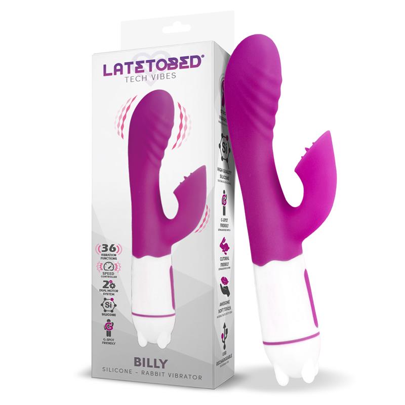 LATETOBED - BILLY VIBRADOR USB 36 FUNCIONES SILICONA PÚRPURA