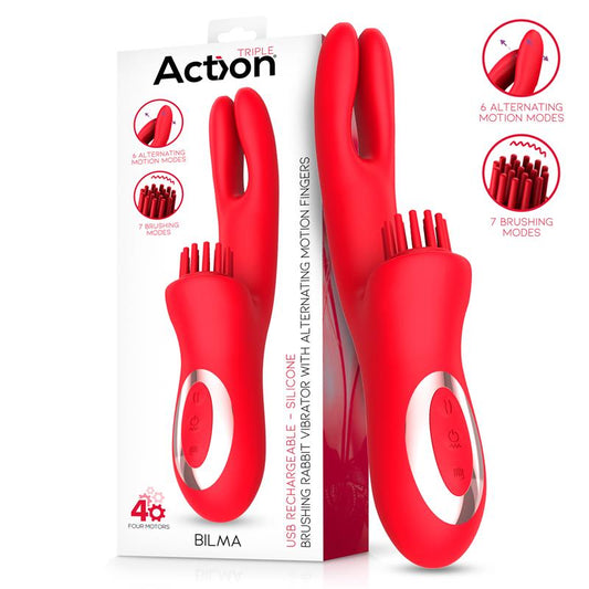ACTION - BILMA VIBRADOR CON MOVIMIENTOS ALTERNANTES Y BRUSHING 4 MOTORES