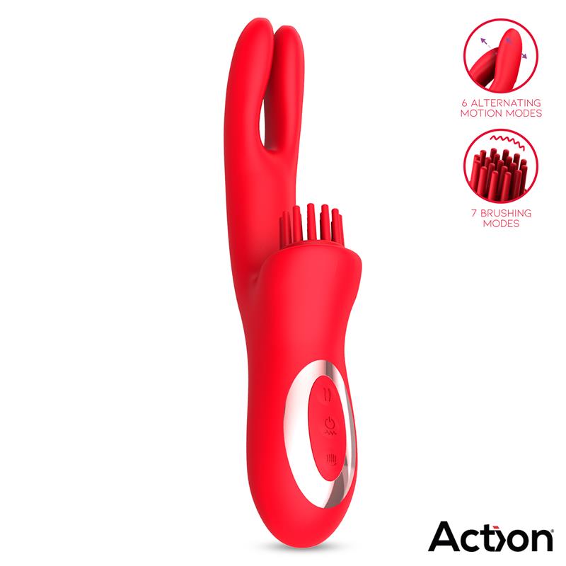 ACTION - BILMA VIBRADOR CON MOVIMIENTOS ALTERNANTES Y BRUSHING 4 MOTORES