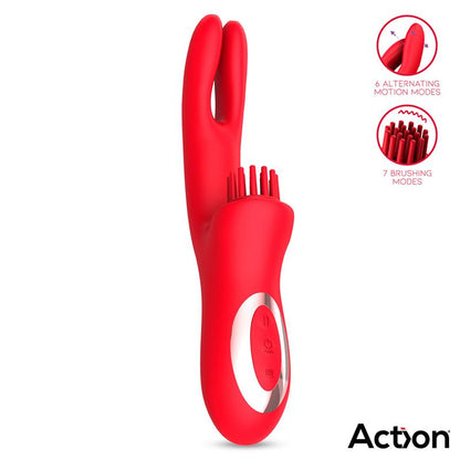ACTION - BILMA VIBRADOR CON MOVIMIENTOS ALTERNANTES Y BRUSHING 4 MOTORES