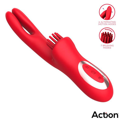 ACTION - BILMA VIBRADOR CON MOVIMIENTOS ALTERNANTES Y BRUSHING 4 MOTORES