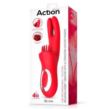 ACTION - BILMA VIBRADOR CON MOVIMIENTOS ALTERNANTES Y BRUSHING 4 MOTORES