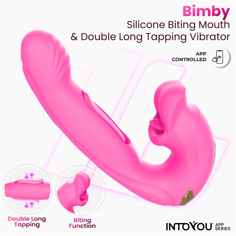 INTOYOU APP SERIES - BIMBY VIBRADOR CON MORDISQUEO Y LENGUA DOBLE TAPPING CON APP