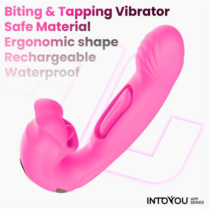 INTOYOU APP SERIES - BIMBY VIBRADOR CON MORDISQUEO Y LENGUA DOBLE TAPPING CON APP