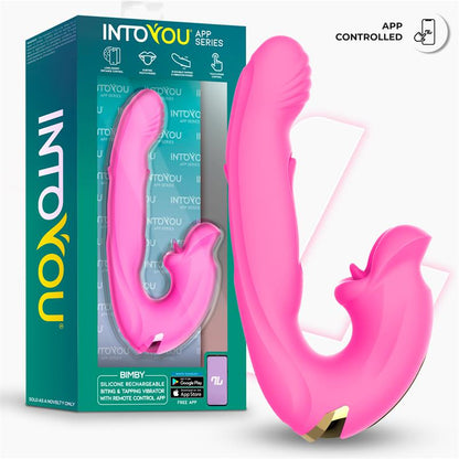 INTOYOU APP SERIES - BIMBY VIBRADOR CON MORDISQUEO Y LENGUA DOBLE TAPPING CON APP