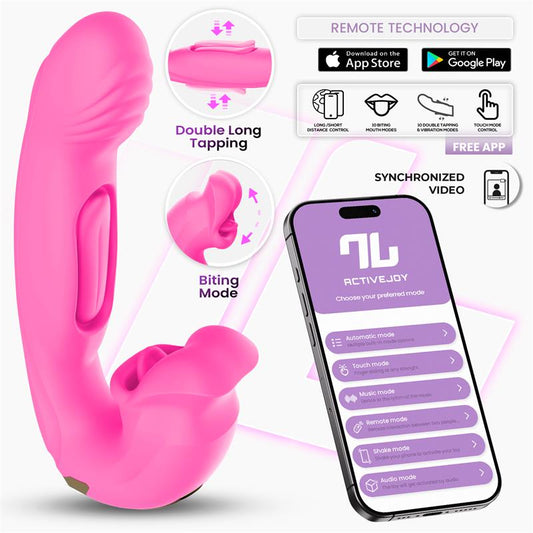 INTOYOU APP SERIES - BIMBY VIBRADOR CON MORDISQUEO Y LENGUA DOBLE TAPPING CON APP