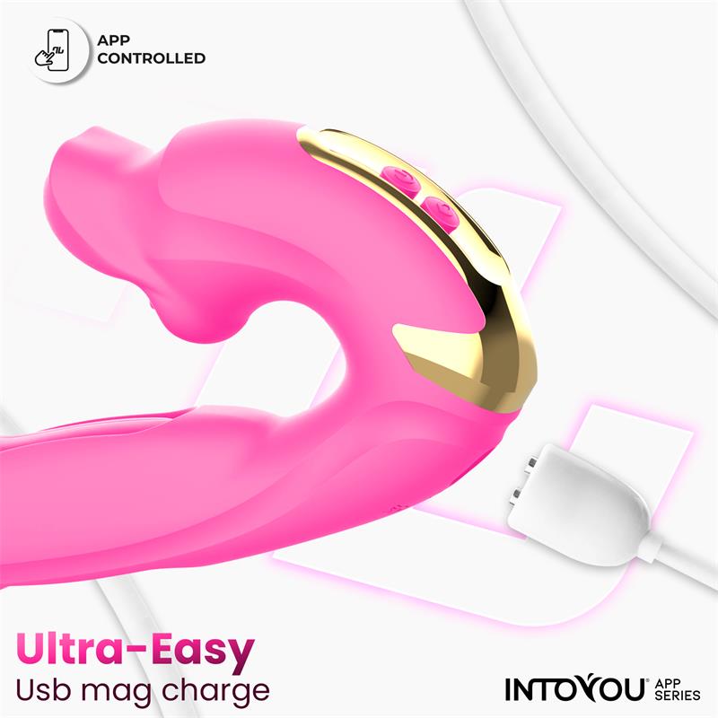 INTOYOU APP SERIES - BIMBY VIBRADOR CON MORDISQUEO Y LENGUA DOBLE TAPPING CON APP