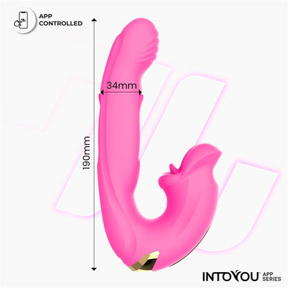 INTOYOU APP SERIES - BIMBY VIBRADOR CON MORDISQUEO Y LENGUA DOBLE TAPPING CON APP