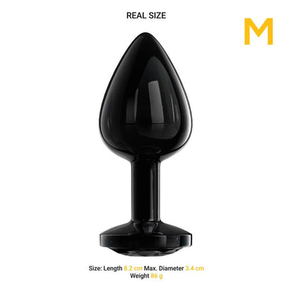 AFTERDARK - BLACKGEM PLUG ANAL METÁLICO CON JOYA COLOR NEGRO TALLA M