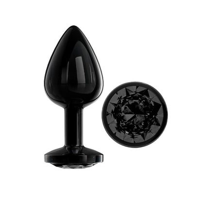 AFTERDARK - BLACKGEM PLUG ANAL METÁLICO CON JOYA COLOR NEGRO TALLA M