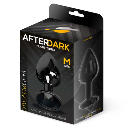 AFTERDARK - BLACKGEM PLUG ANAL METÁLICO CON JOYA COLOR NEGRO TALLA M