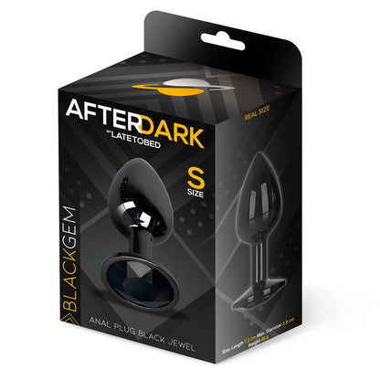 AFTERDARK - BLACKGEM PLUG ANAL METÁLICO CON JOYA TALLA S NEGRO