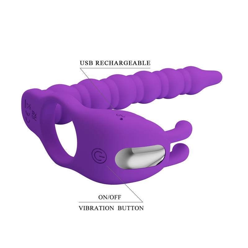 PRETTYLOVE - BLACKNEY ANILLO PARA EL PENE CON VIBACIÓN