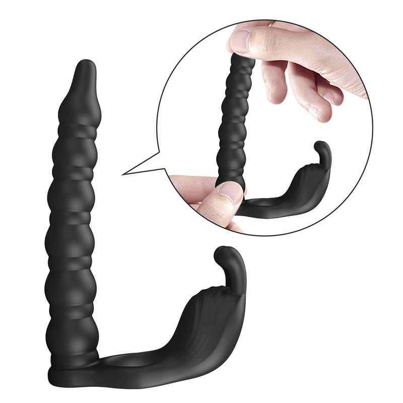 PRETTYLOVE - BLACKNEY ANILLO VIBRADOR CON PLUG SILICONA NEGRO