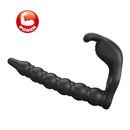 PRETTYLOVE - BLACKNEY ANILLO VIBRADOR CON PLUG SILICONA NEGRO