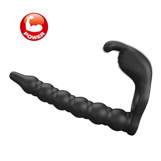 PRETTYLOVE - BLACKNEY ANILLO VIBRADOR CON PLUG SILICONA NEGRO