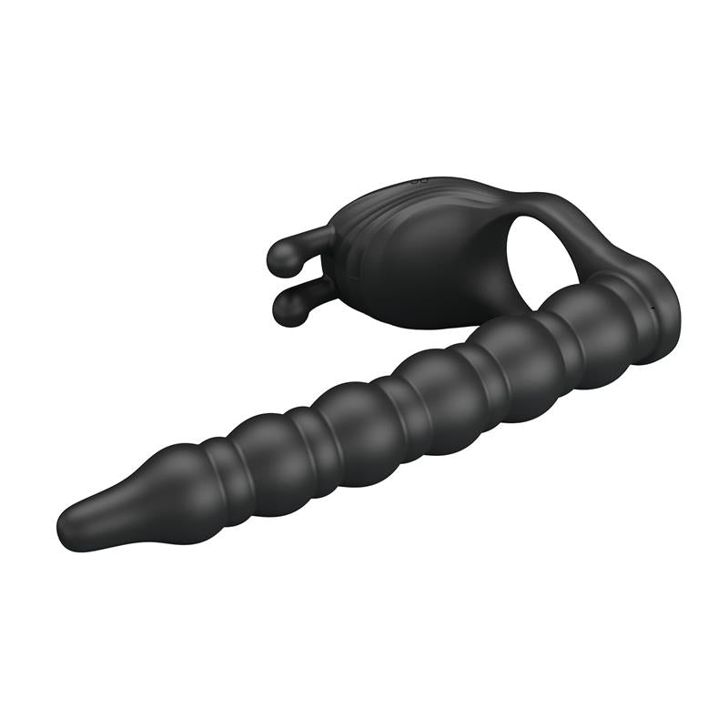 PRETTYLOVE - BLACKNEY ANILLO VIBRADOR CON PLUG SILICONA NEGRO
