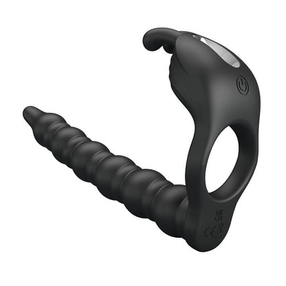 PRETTYLOVE - BLACKNEY ANILLO VIBRADOR CON PLUG SILICONA NEGRO