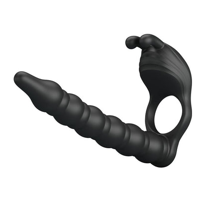 PRETTYLOVE - BLACKNEY ANILLO VIBRADOR CON PLUG SILICONA NEGRO