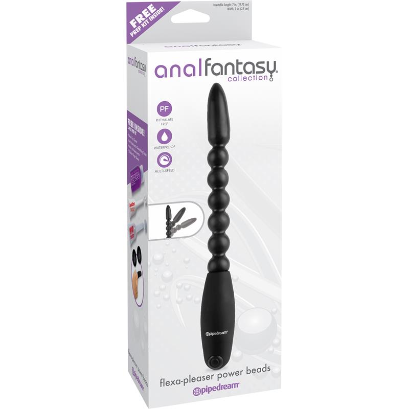ANAL FANTASY COLLECT. - BOLAS ANALES CON VIBRACIÓN FLEXA PLEASER NEGRO