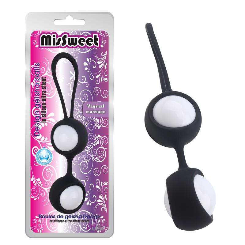 CHISA - BOLAS GEISHA MISSWEET 17.7 CM SILICONA NEGRO