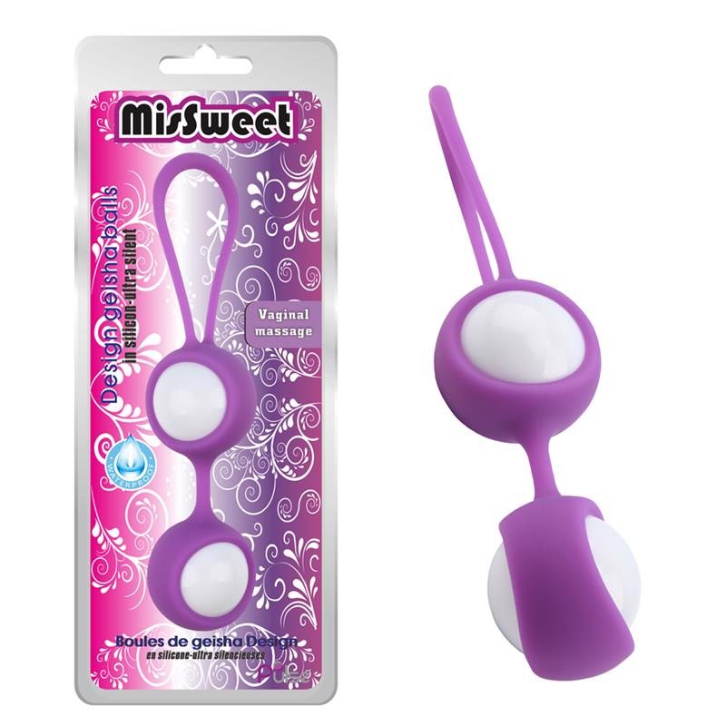 CHISA - BOLAS GEISHA MISSWEET 17.7 CM SILICONA PÚRPURA