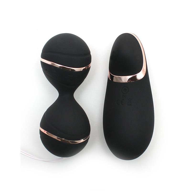 RIMBA TOYS - BOLAS KEGEL CON CONTROL REMOTO Y ESTIMULADOR IBIZA NEGRO