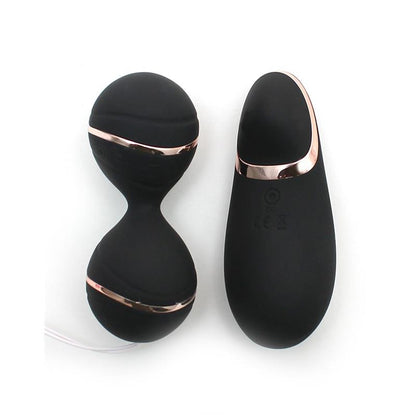 RIMBA TOYS - BOLAS KEGEL CON CONTROL REMOTO Y ESTIMULADOR IBIZA NEGRO
