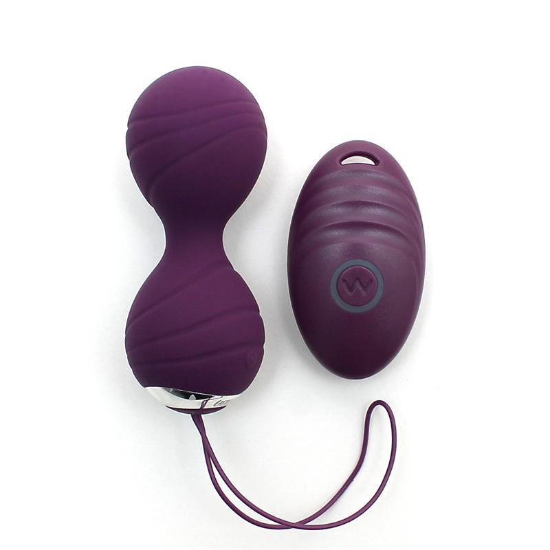 RIMBA TOYS - BOLAS KEGEL CON VIBRACIÓN CON CONTROL REMORTO CANNES PURPURA