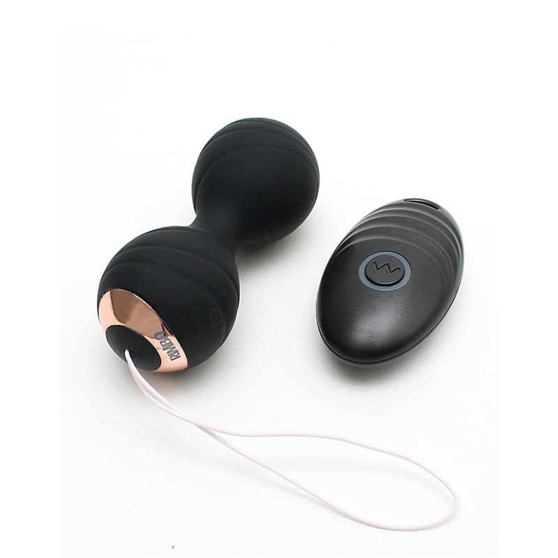 RIMBA TOYS - BOLAS KEGEL CON VIBRACIÓN Y CONTROL REMOTO CANNES NEGRO