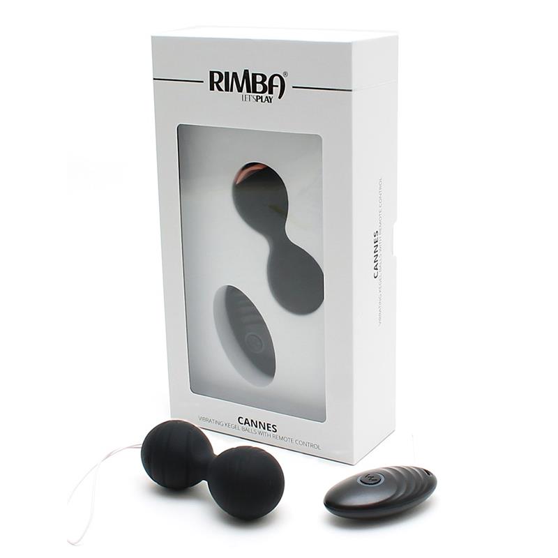 RIMBA TOYS - BOLAS KEGEL CON VIBRACIÓN Y CONTROL REMOTO CANNES NEGRO
