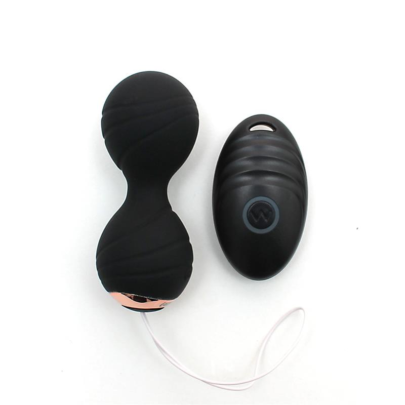 RIMBA TOYS - BOLAS KEGEL CON VIBRACIÓN Y CONTROL REMOTO CANNES NEGRO