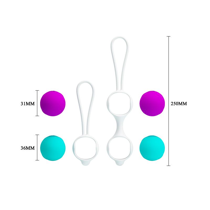 PRETTYLOVE - BOLAS KEGEL ORGASMIC BALLS ROSA Y AZUL